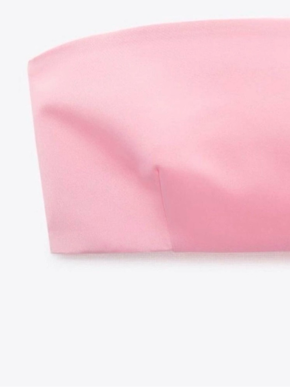 ZARA Pink Satin Bandeau Tube Top Strapless Crop Top Barbiecore Size M NWT - Picture 6 of 7